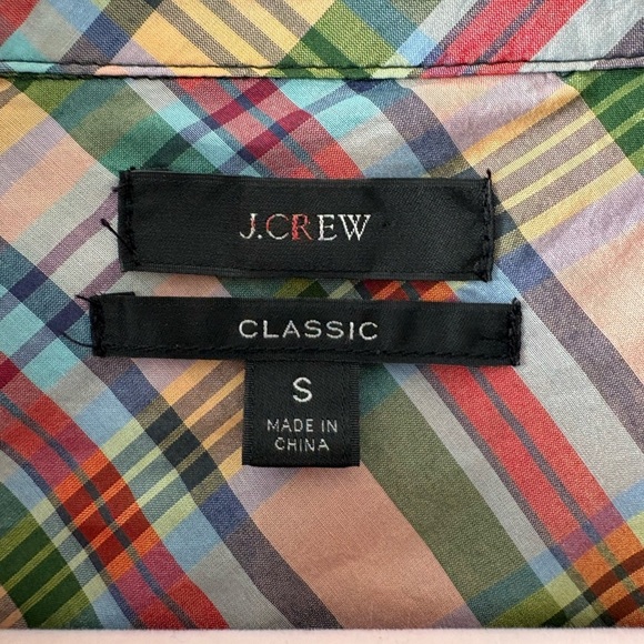 J. Crew Silk Blend Classic Popover Shirt in Ribbon Plaid S - Picture 6 of 8
